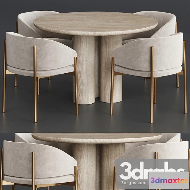 970304 - Porro Frank Anya Travertine Dining Table