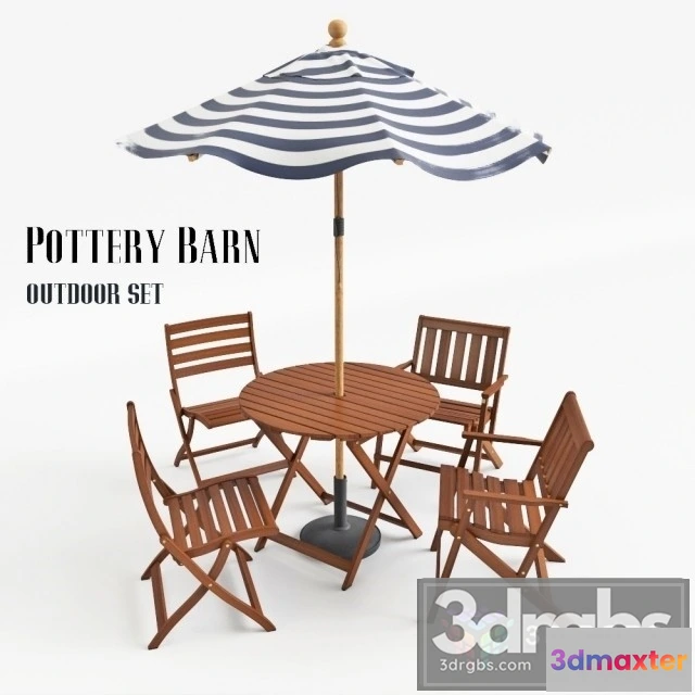 970328 - Pottery Barn Outdoor Table and Chair Set