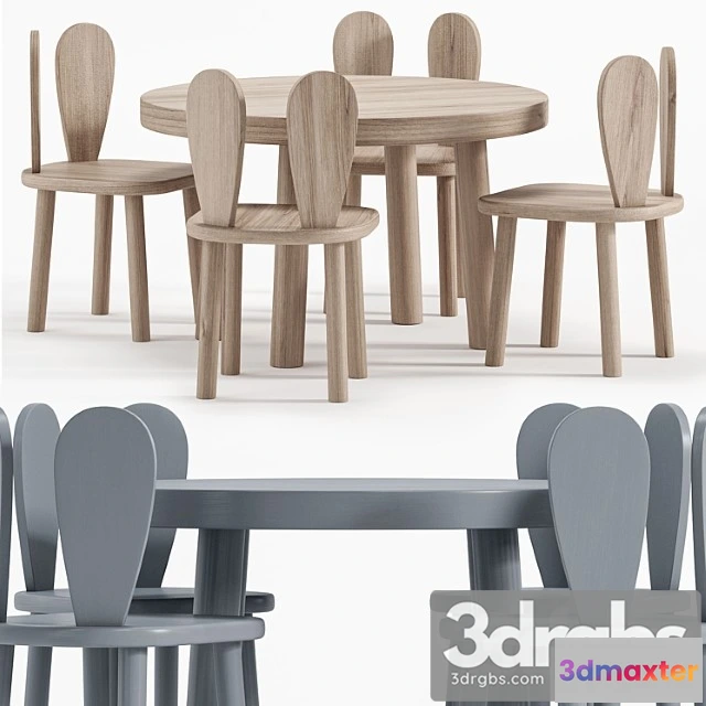 970366 - Rabbit Chair Wooden Kids Table By Etsy 47