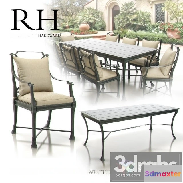 970416 - RH Antibes Dining Chair Table