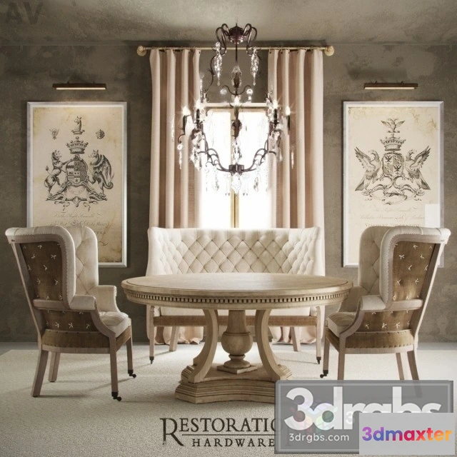 970428 - RH English 19th  Table and Chair