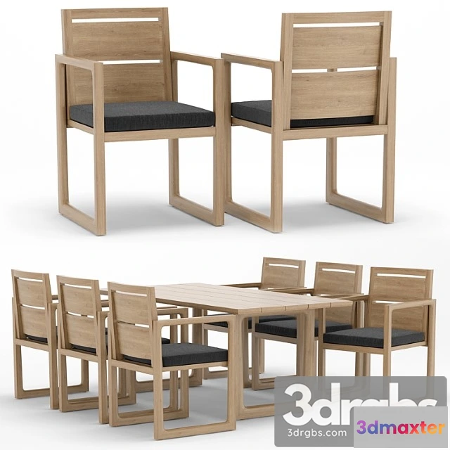 970444 - Rh outdoor navaro restangular table-chair 2
