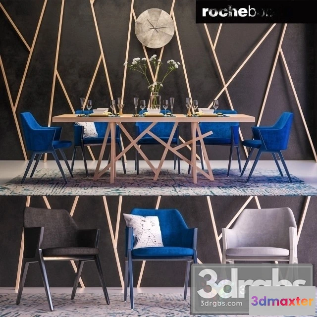 970464 - Roche Bobois Table and Chair Set