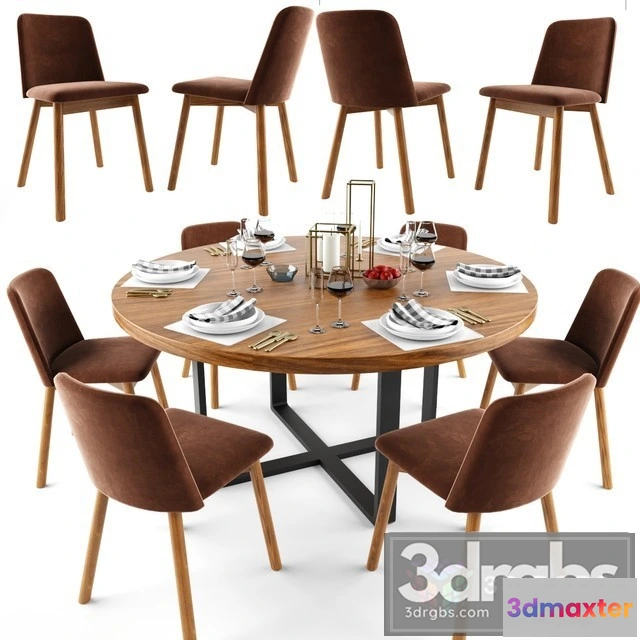 970486 - Round Dining Table Set 2