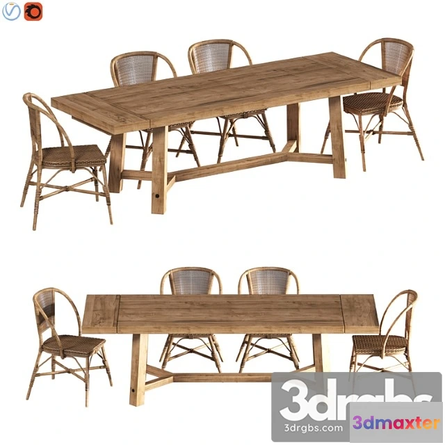 970500 - Rustic farmhouse dining table 2