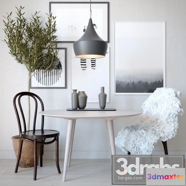 970558 - Scandinavian Table and Chair Set