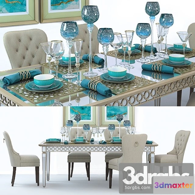970666 - Sophie mirrored dining table 2