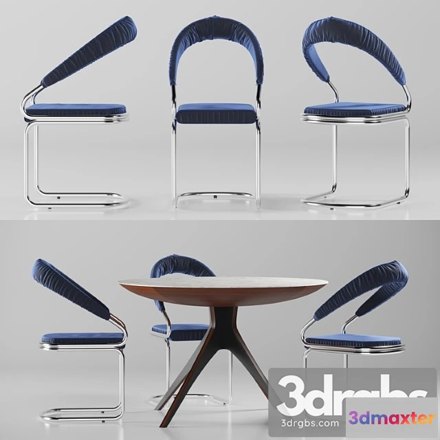 970828 - Table and chair with upholstery 2