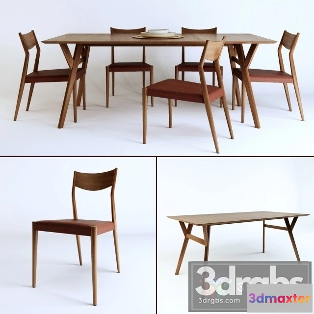 970932 - Tate Leather Dining Table and Chair