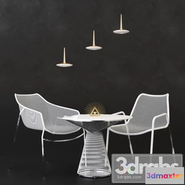 971226 - White Mesh Table and Chair