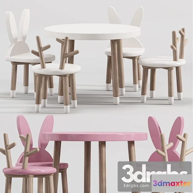 971256 - Wooden Table Chair Set For Kids 2
