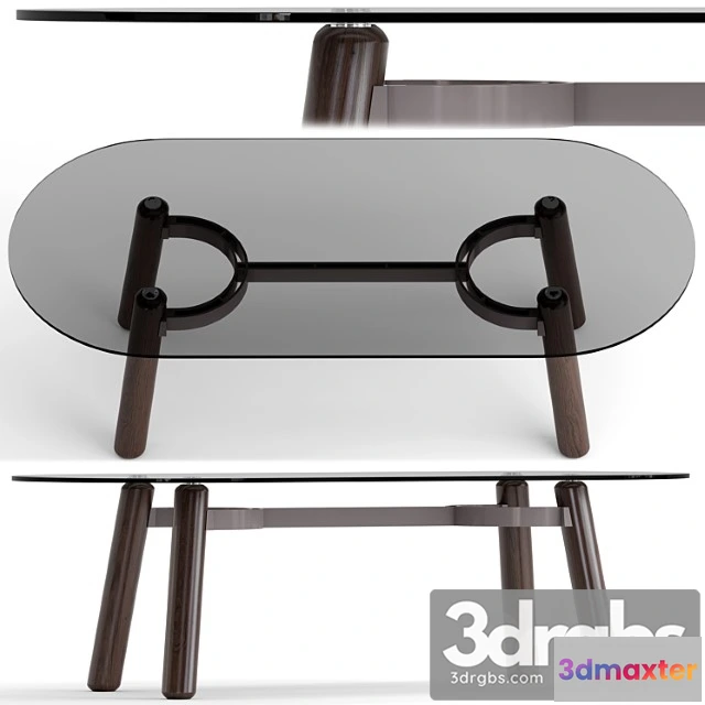 1038916 - Arco Wood and glass dining table