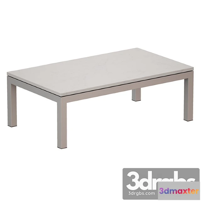 1040464 - Parsons White Marble Stainless Coffee Table