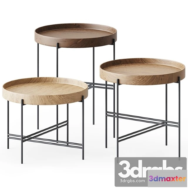 1041118 - Wooden round sidetables tray by potocco