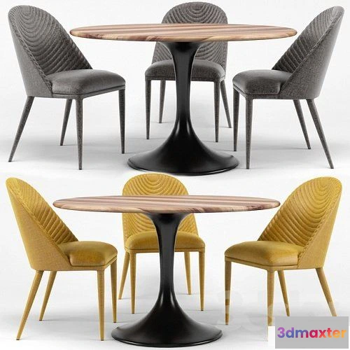 1072040 - Amarelo ChairThor Dining Table 3D Model - 205597