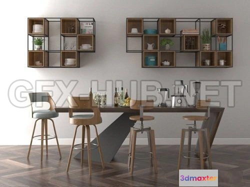 1073582 - Bar Tables and Chair 3d Model - 207139