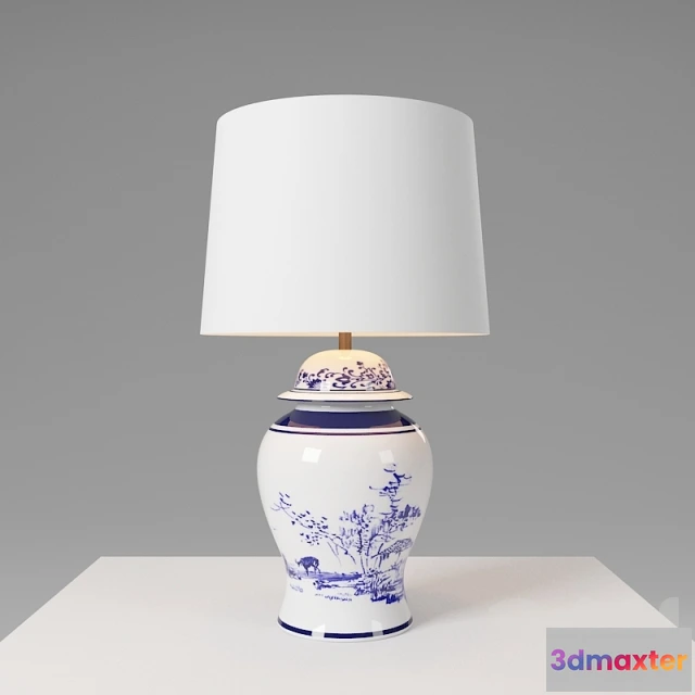 1074866 - BLUE PORCELAIN TABLE LAMP - 208423