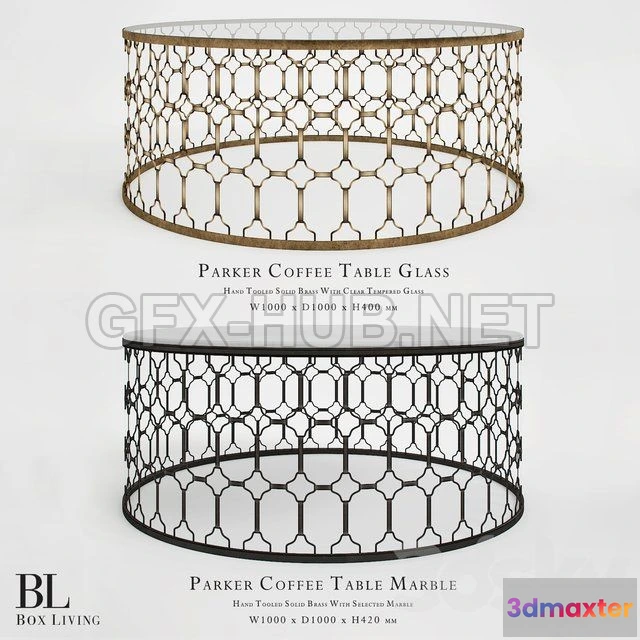 1075268 - Box Living Parker Coffee Table Glass and Marble - 208825