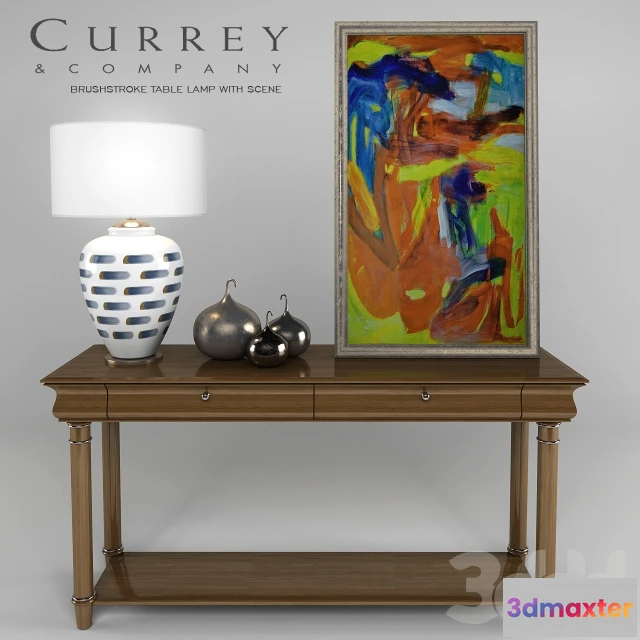 1078088 - Currey  Company Brushstroke Table Lamp With Scene Files - 211645