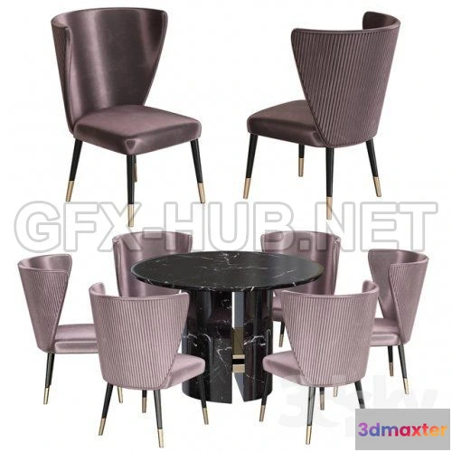 1086662 - Minotti Chair and table 3d model - 220219