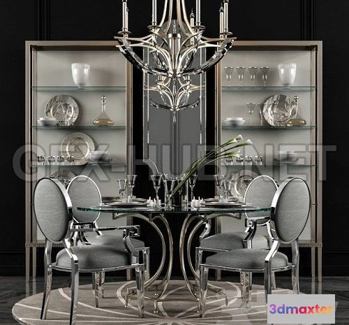 1086804 - Miramont Round Dining Table (Bernhardt) 3D Model - 220361