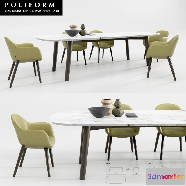 1089270 - Poliform Mad Dining Chair And Table - 222827