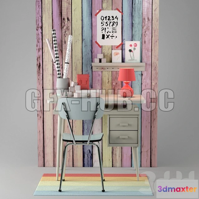 1091290 - Set of tablechairlamp and other objects - 224847