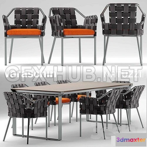 1093238 - Table Natuzzi and chairs Varaschin Obi - 226795