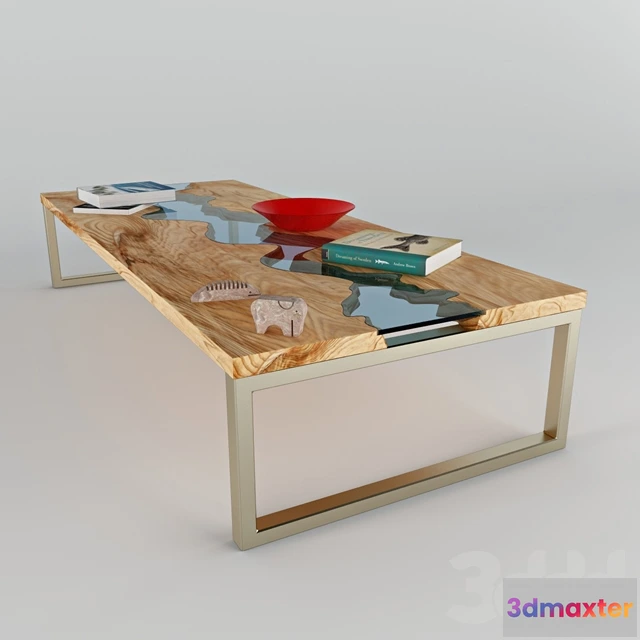 1095314 - Wood Glass Coffe Table - 228871