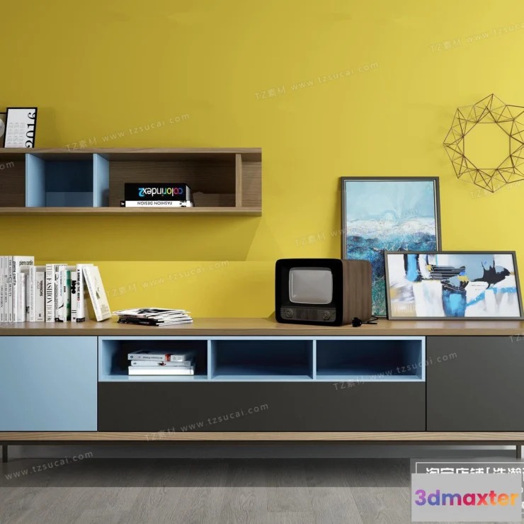 1163968 - FURNITURE - TV SHELF 3D MODELS - 080