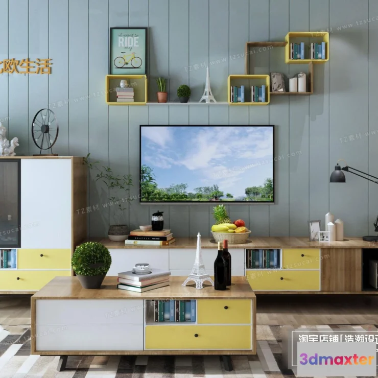 1164028 - FURNITURE - TV SHELF 3D MODELS - 110