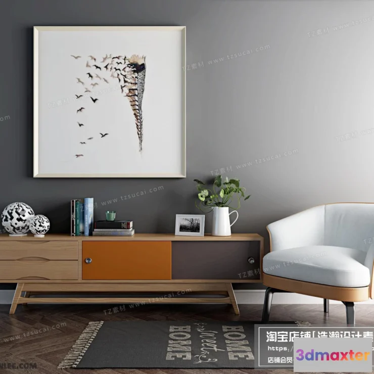 1164054 - FURNITURE - TV SHELF 3D MODELS - 123