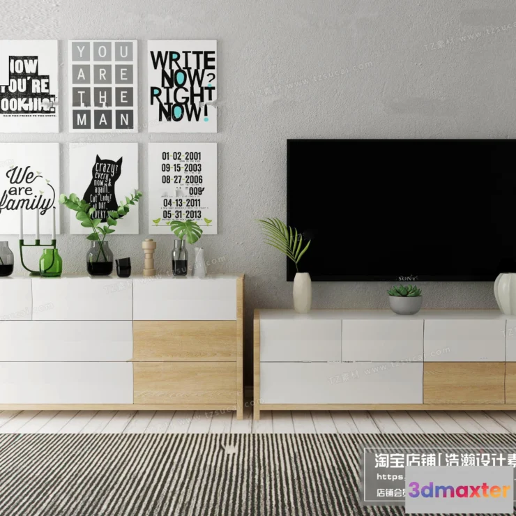 1164136 - FURNITURE - TV SHELF 3D MODELS - 164