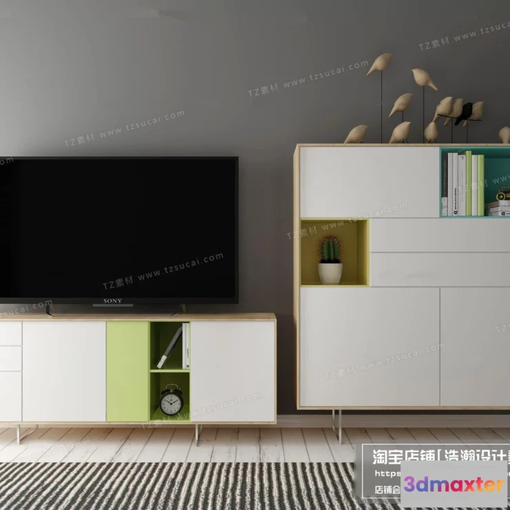 1164140 - FURNITURE - TV SHELF 3D MODELS - 166