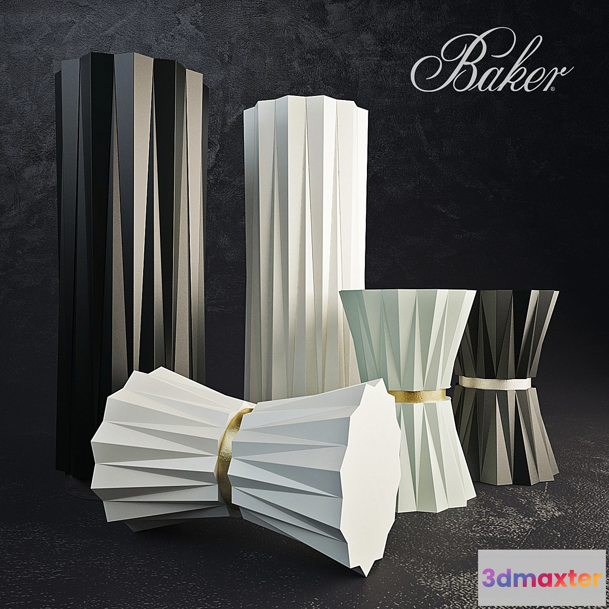 1275418 - Baker HELIODOR ACCENT TABLE AND PEDESTAL 3D Max