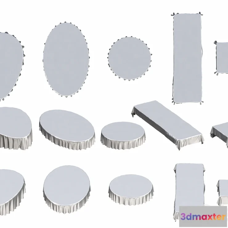 1275718 - Set tablecloths 3D Max