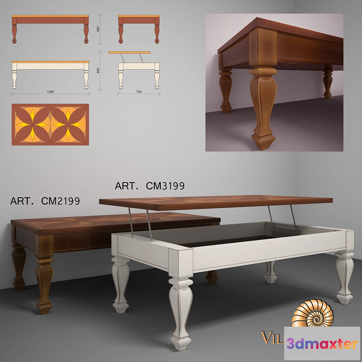 1275940 - Two coffee tables Villa Nova 3D Max