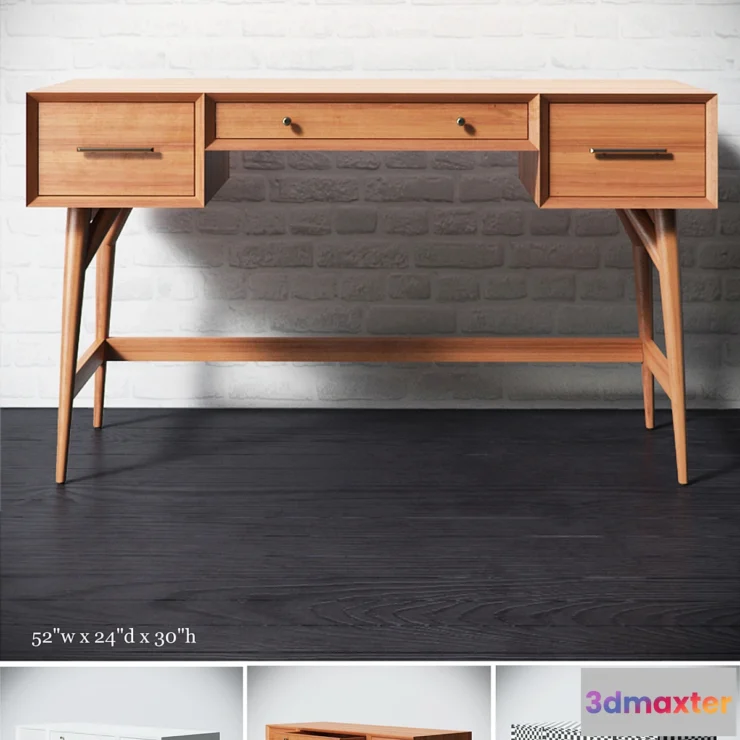 1282556 - Mid-Century Desk - No.2 3D Max