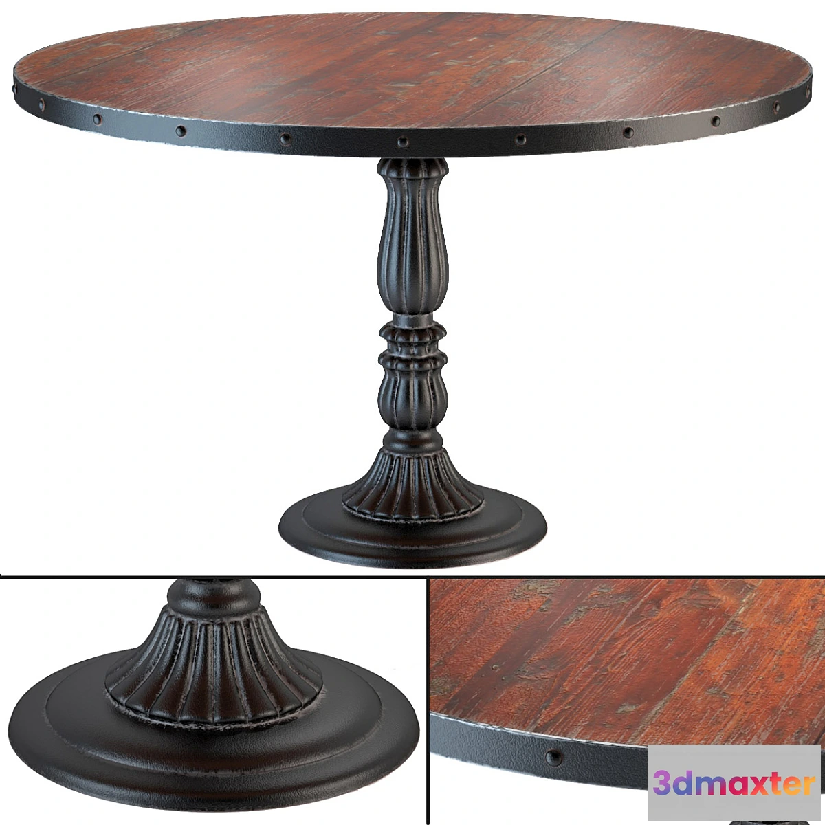 1285758 - French Soda Fountain old wood dining table 3D Max
