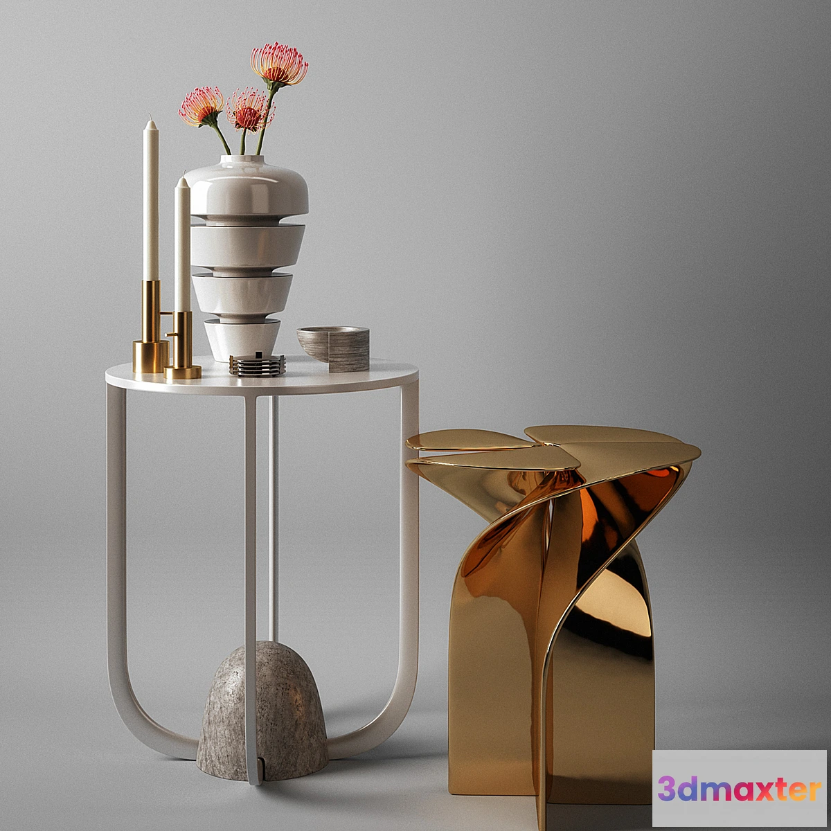 1286196 - Louis Vuitton Blossom Stool with Decor 3D Max