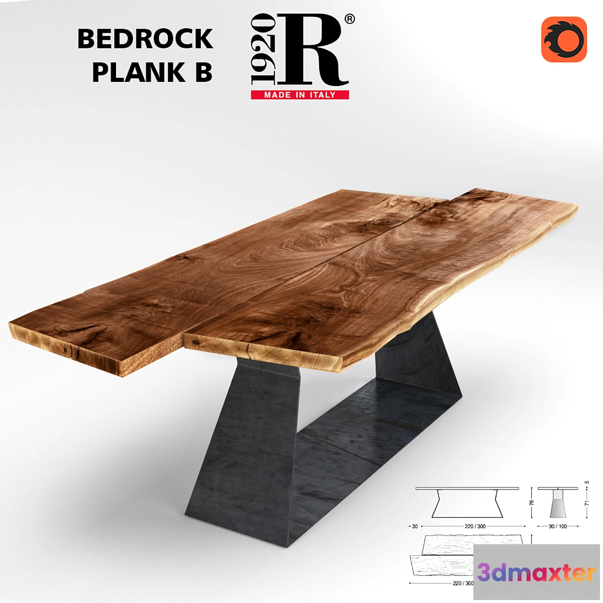 1287468 - Riva 1920 BEDROCK PLANK B 3D Max