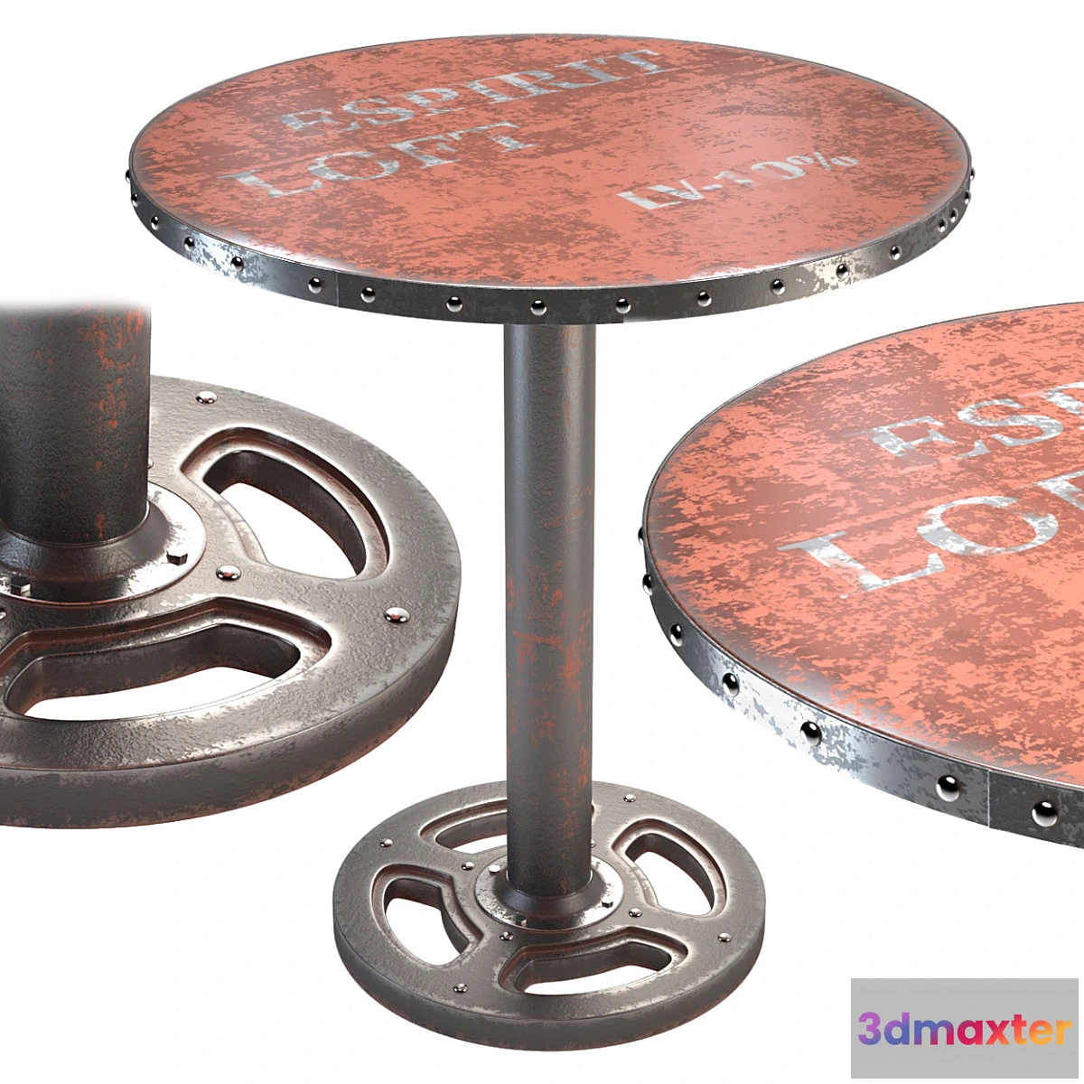 1289246 - Moe’s Home Wheel round dining table 3D Max