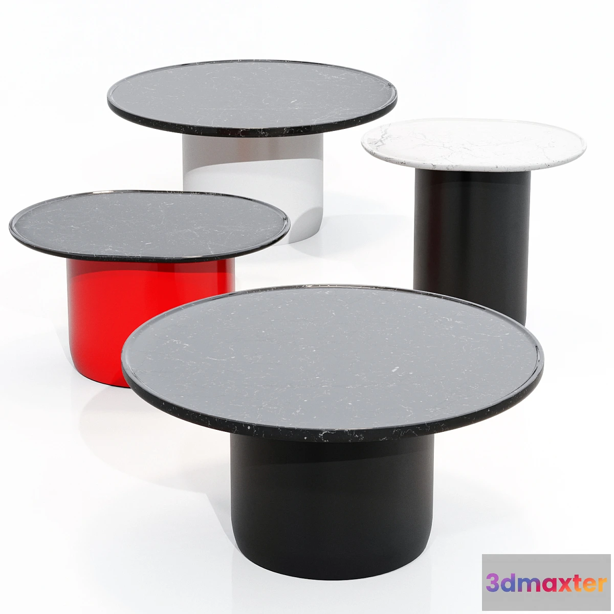 1290555 - Button Tables set by B&B Italia 3D Max