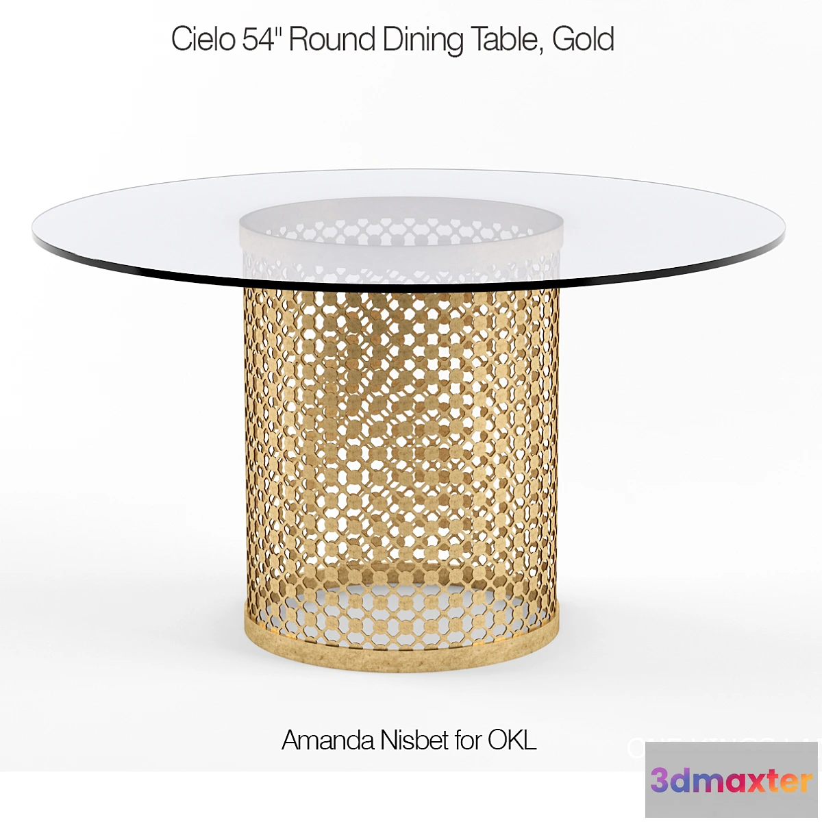 1291941 - Cielo 54 Round Dining Table Gold 3D Max