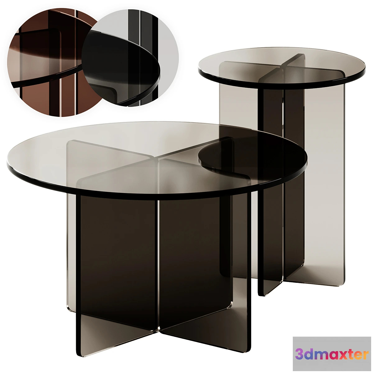 1293133 - Iris Glass Coffee and Side Tables by Pastill 3D Max
