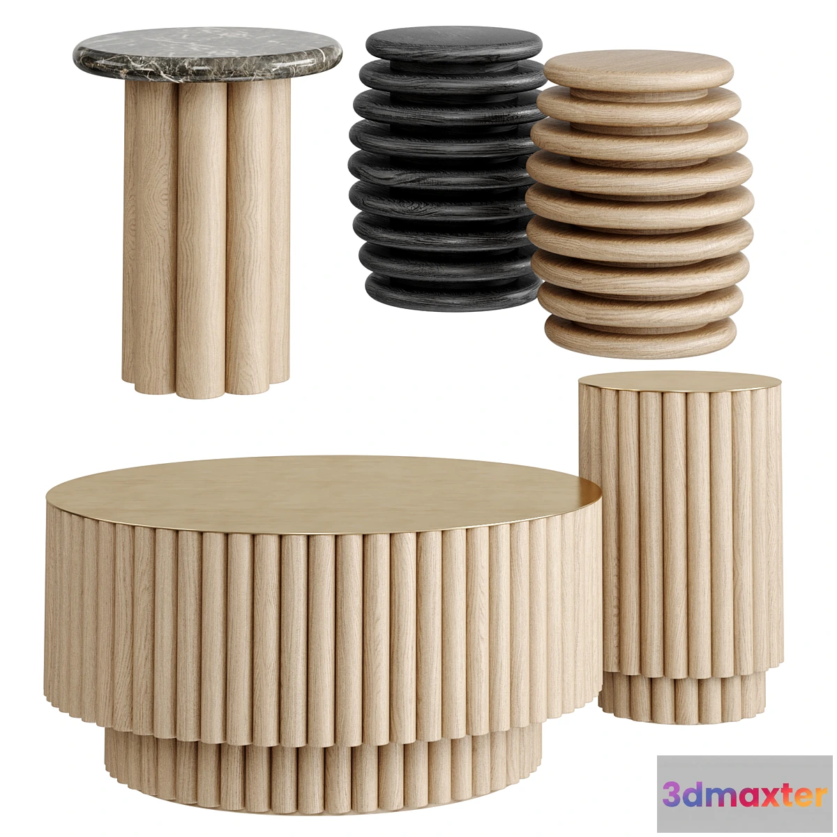 1306866 - Soho Home Side Tables & Coffee Table - No.2 3D Max