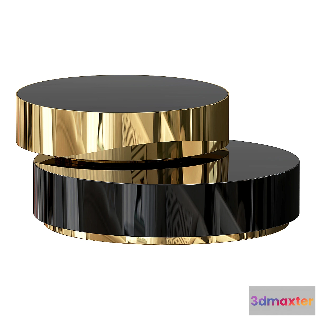 1307419 - Glass round coffee table with marble surface for living room 3D Max