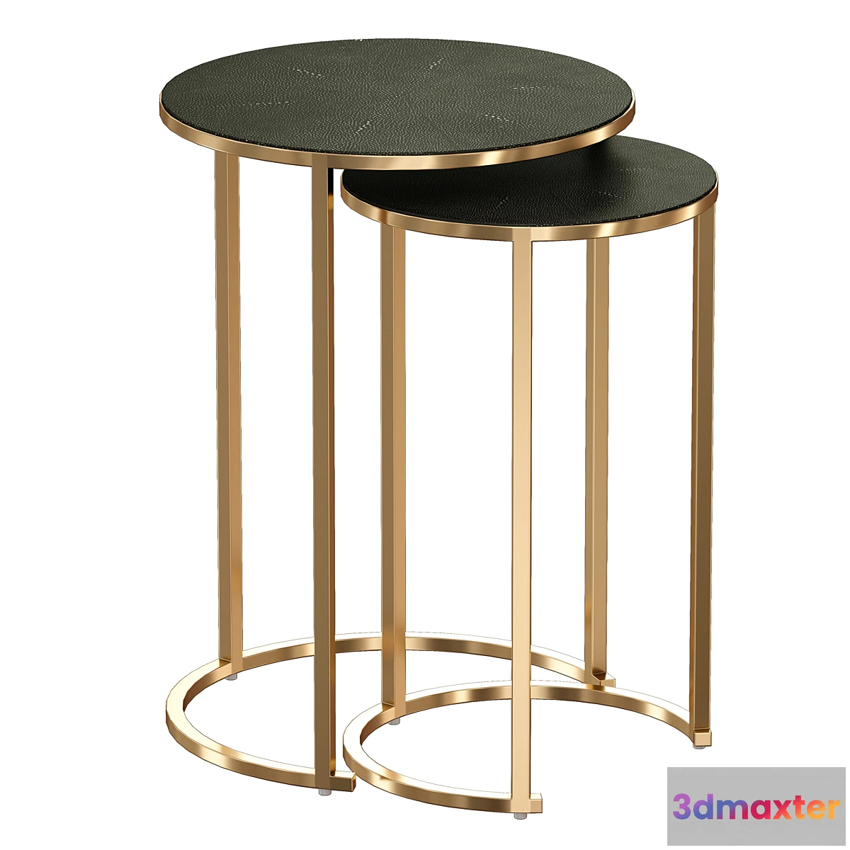 1314618 - Keya Antique Brass Nesting Accent Tables (Crate and Barrel) 3D Max