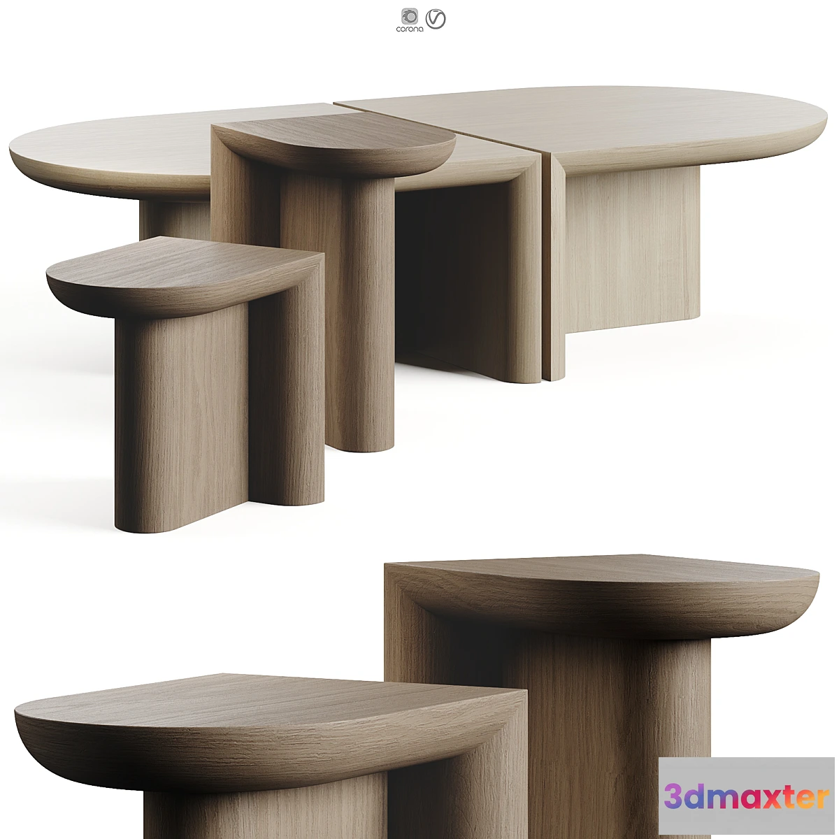 1321359 - WeWood RE-FORM Coffee Side Tables 3D Max