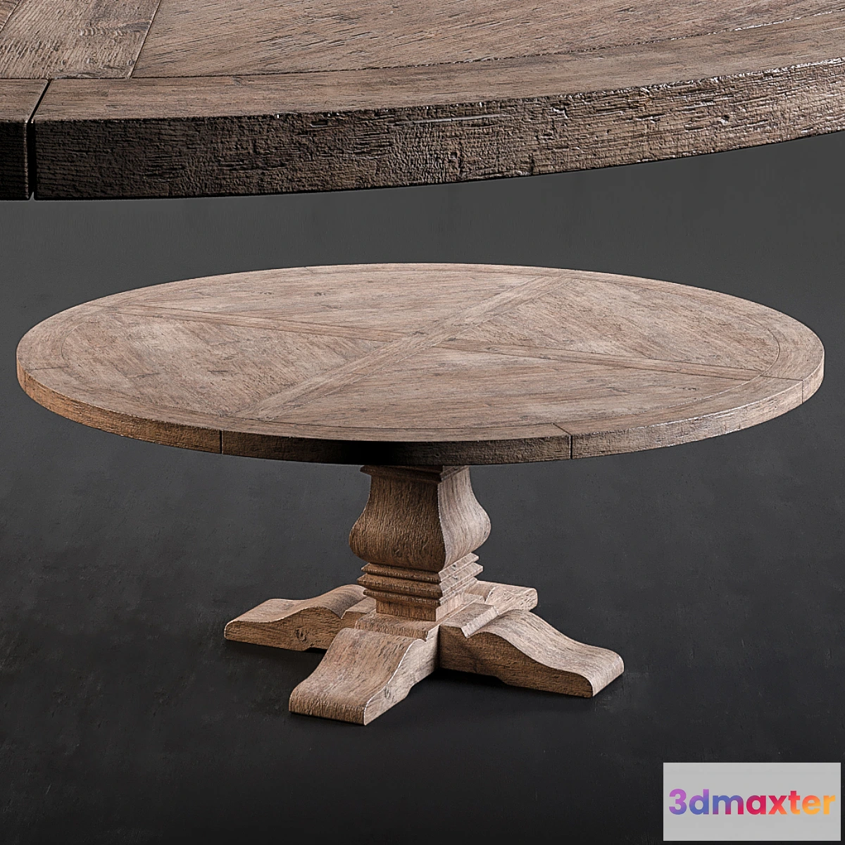 1329345 - RH Salvaged Wood Round Dining Table 3D Max